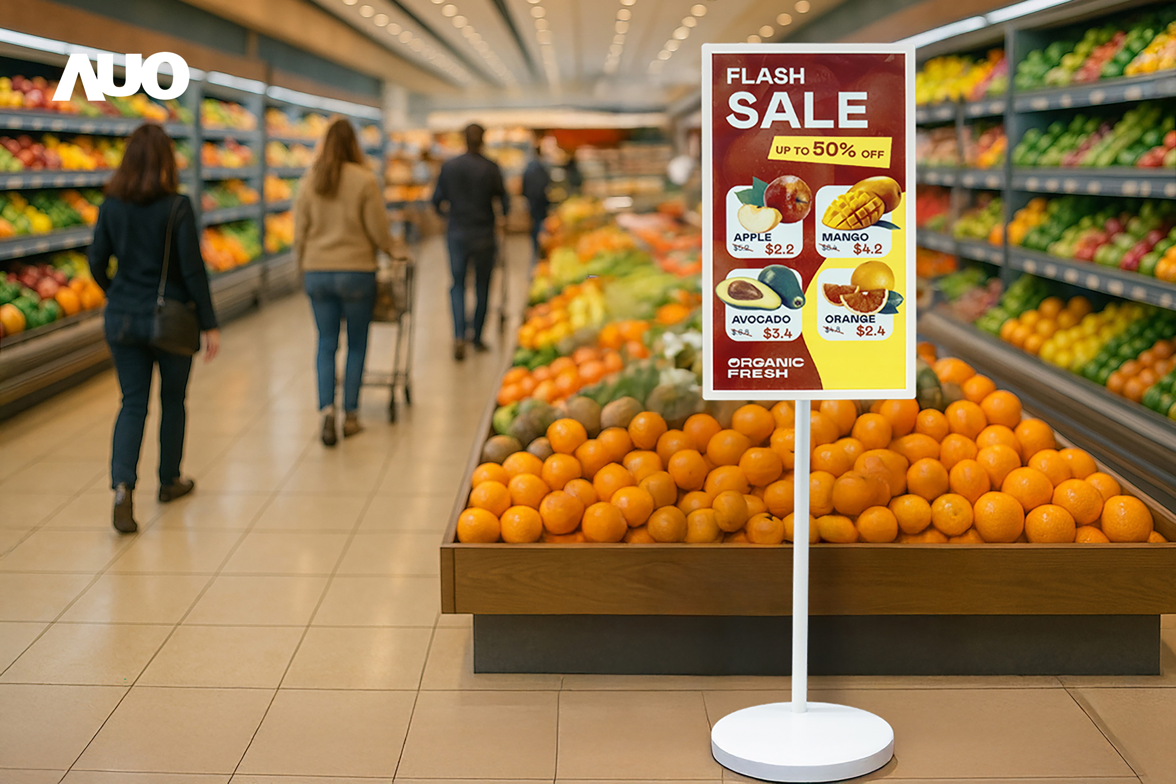 達擎首亮相低功耗、全彩的「aecoPost電子紙解決方案」，僅在更新畫面時需要微量的電力驅動，無需佈建電線的便捷設計，使其可靈活應用、隨意置放，並可透過雲端或行動裝置app，輕鬆管理及排程廣告內容，晉升店頭行銷利器。